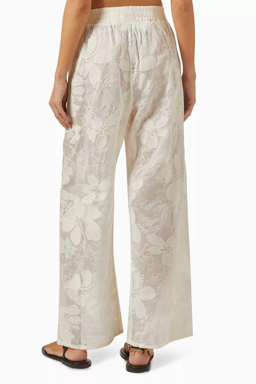 Waimari Jazmin Pants Cream Embroidered High Waist M NWT $295