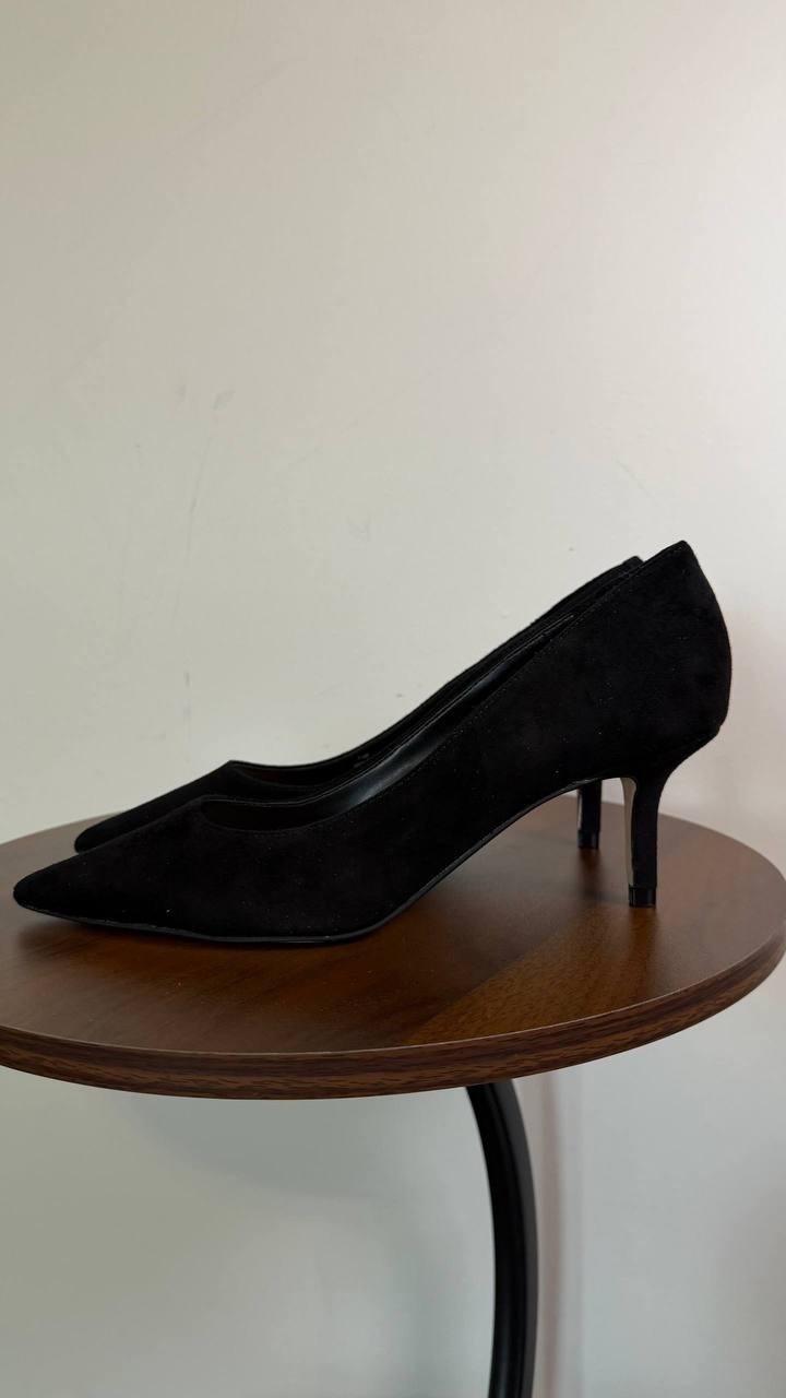 Marc Fisher Alola Pumps 7.5M Black Suede Pointed Toe Mid Stiletto NIB msrp$99
