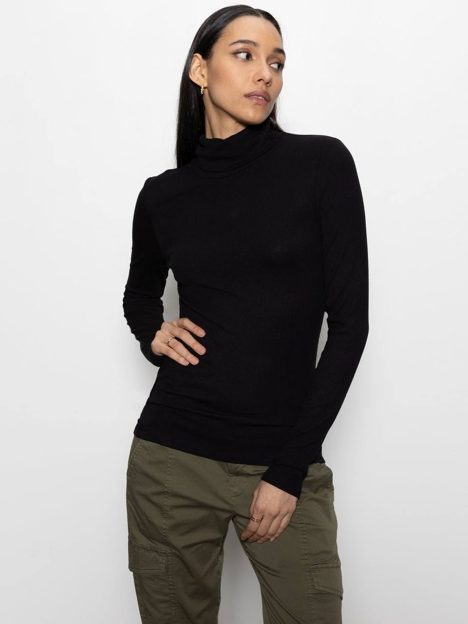 Sanctuary Essential Turtleneck Top Black L NWT $59