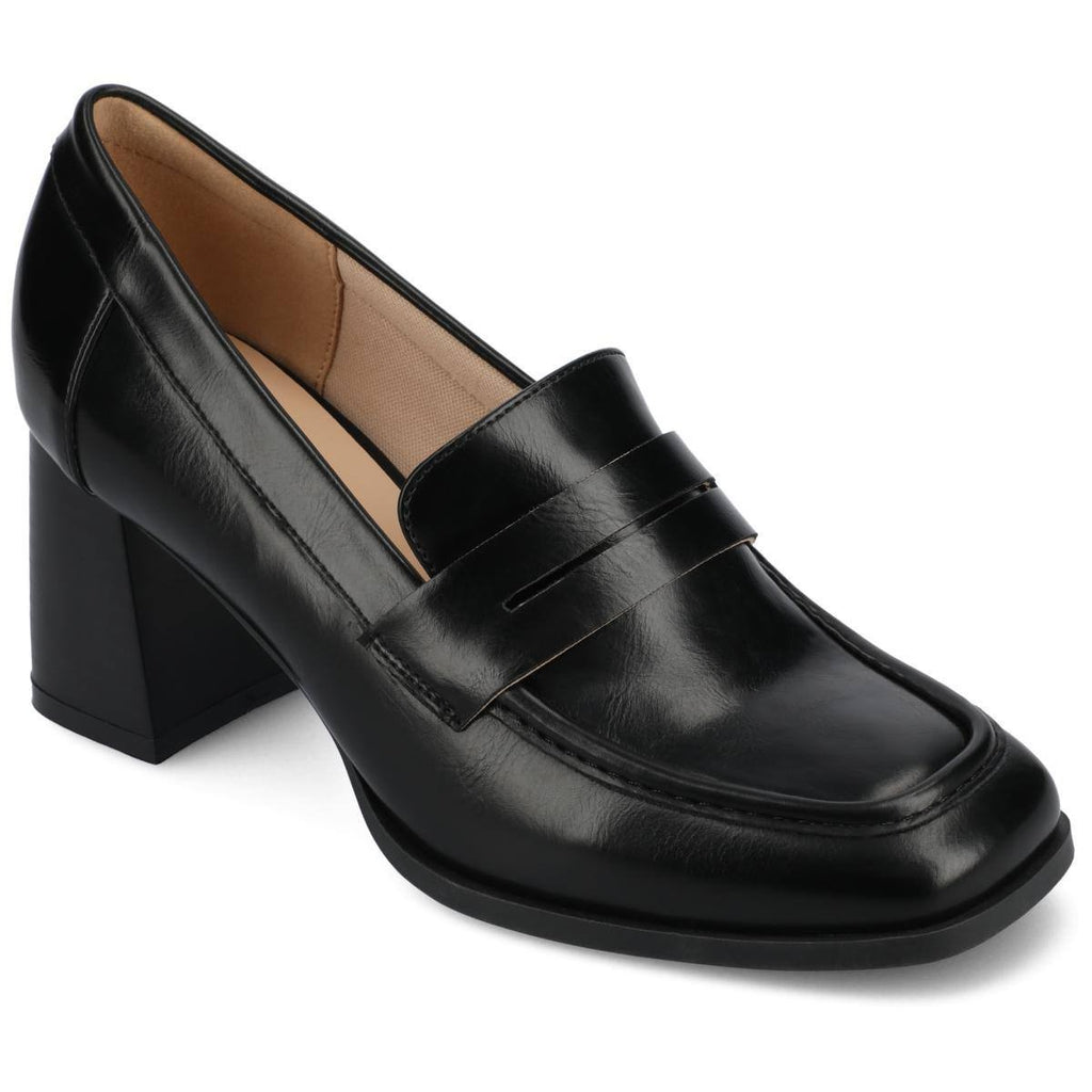 Journee Malleah Pumps 10M Black Vegan Leather Comfort Heel NIB msrp$93