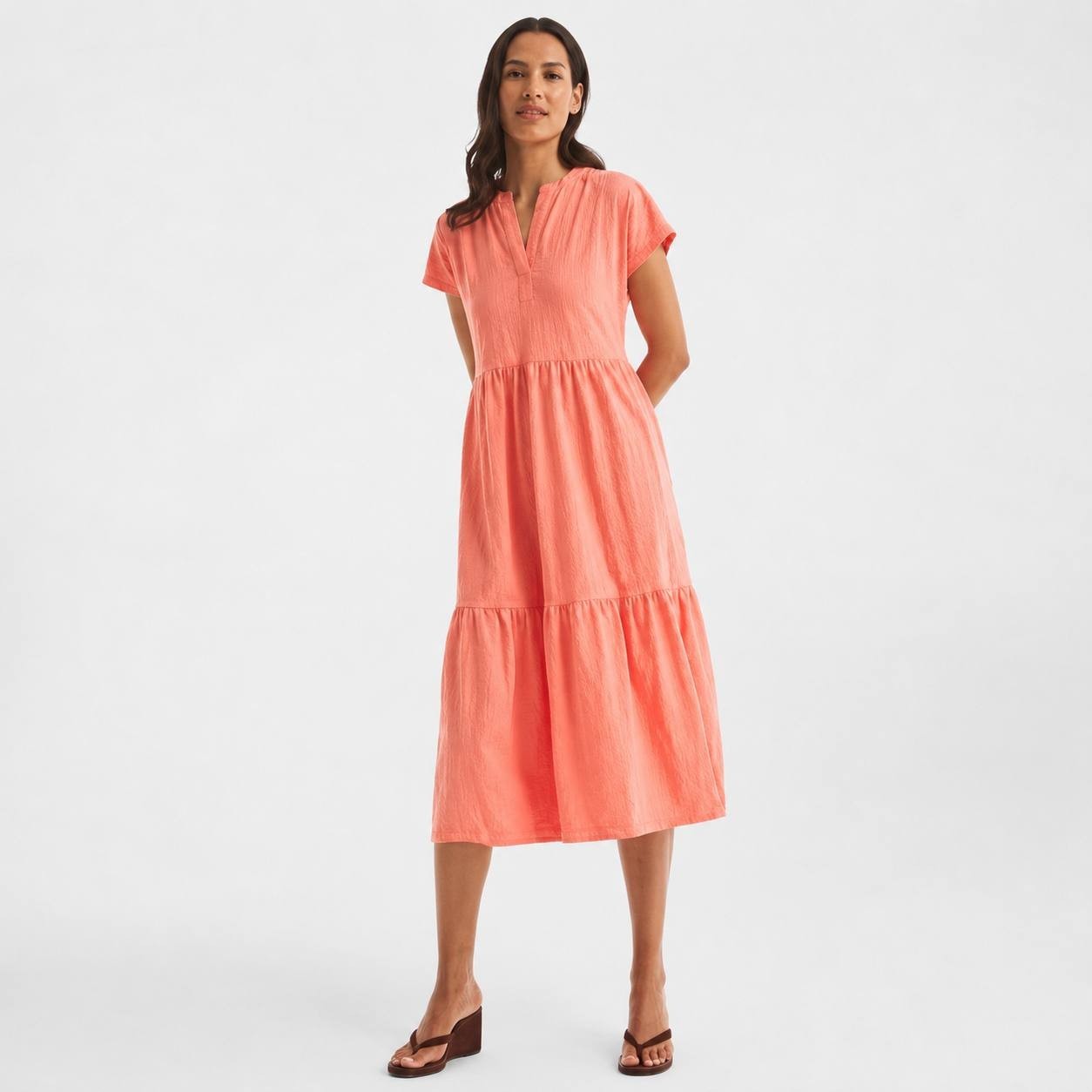 Nautica Tiered Dress Desert Flower M NWT $89.50