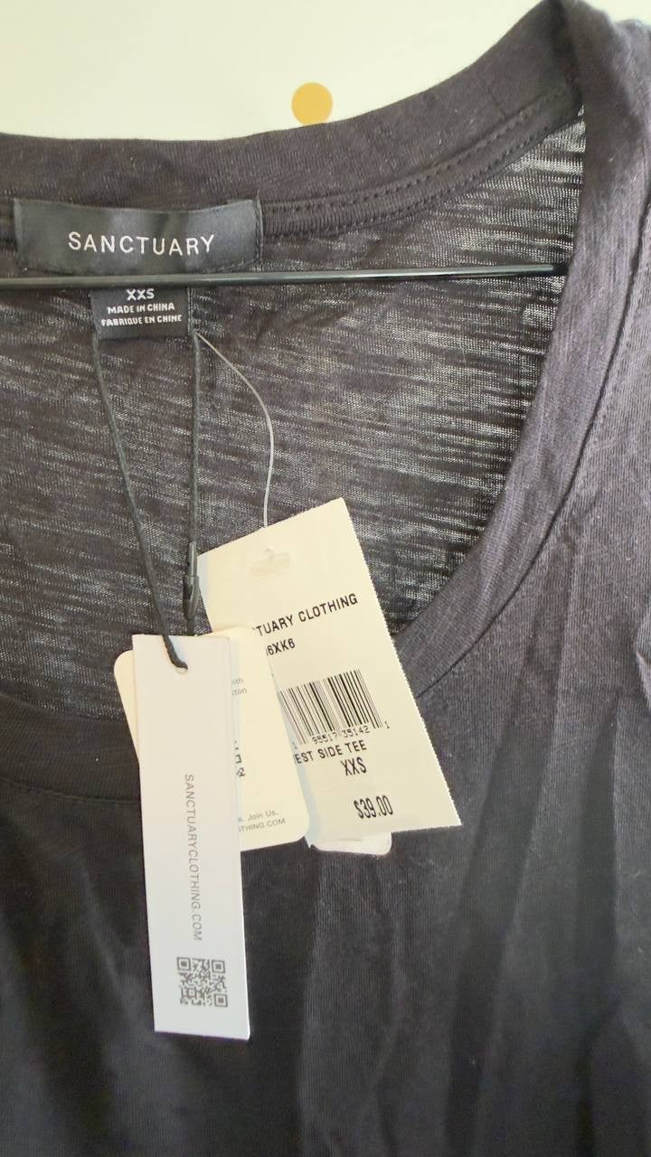 Sanctuary Women’s West Side Tee Black XXS NWT $39