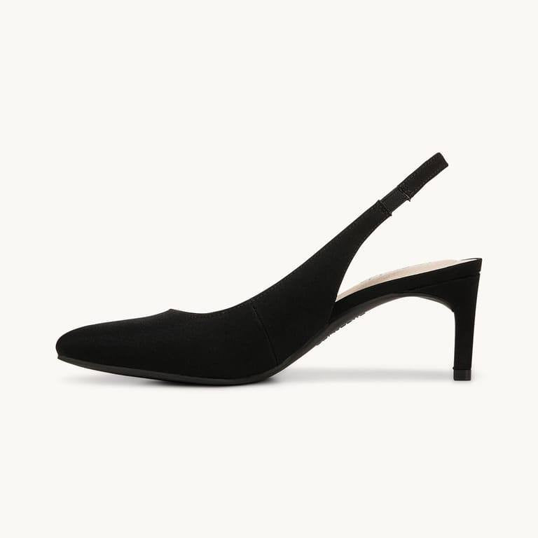 LifeStride Black Microfiber Slingback Pumps 9M New in Box MSRP $79.99