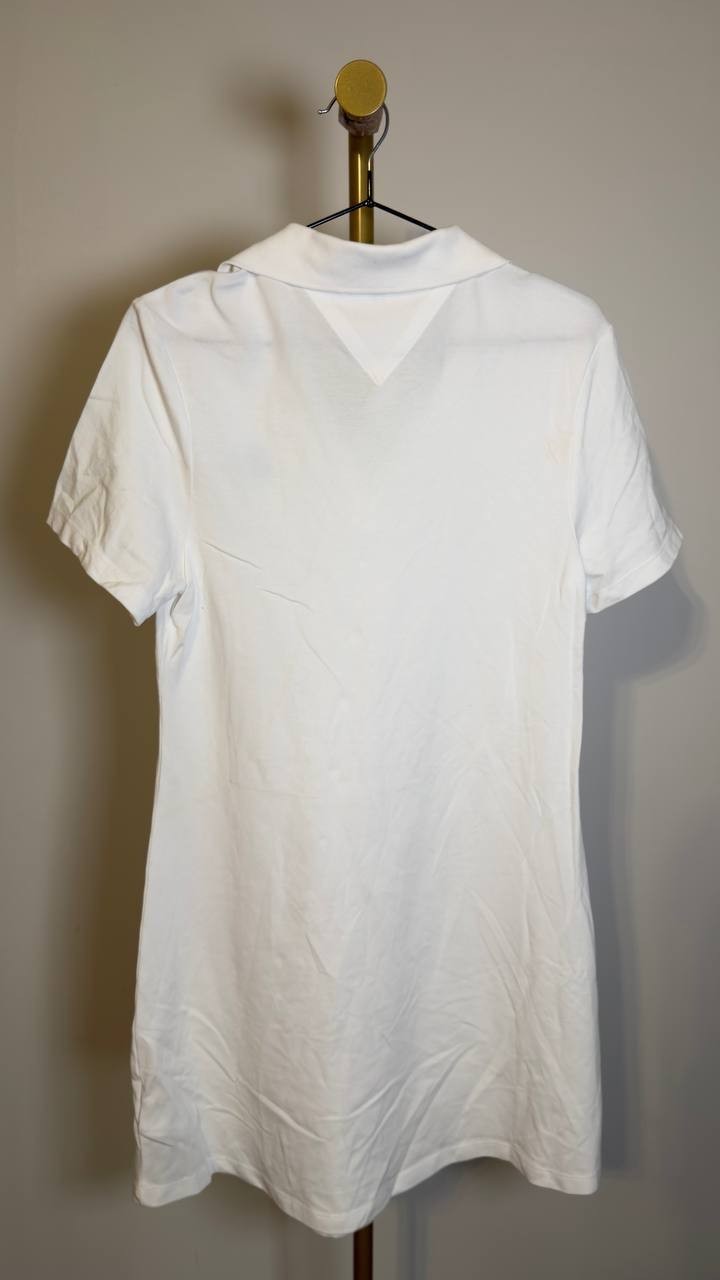 Tommy Hilfiger Women’s Script Polo Dress White S/P NWT $99.50