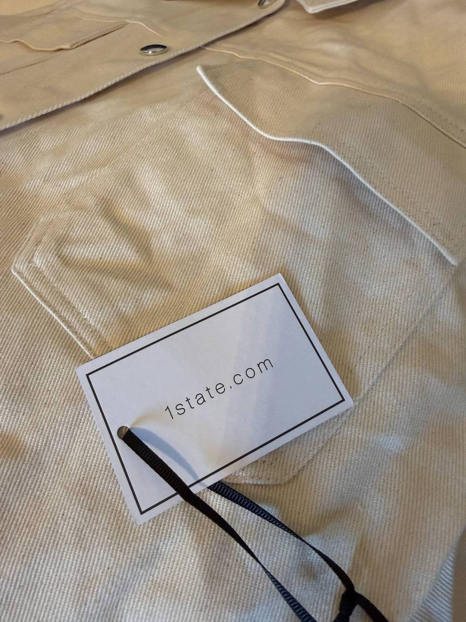 1.STATE Cropped Jacket – White Swan / Neutral – Size L – NWT