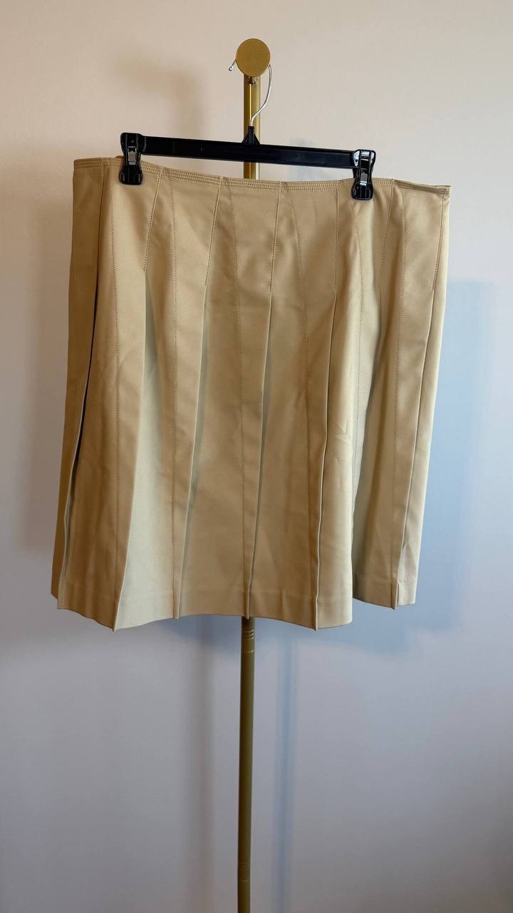 Anne Klein Pleated Skirt Beige Size 16 NWT $99