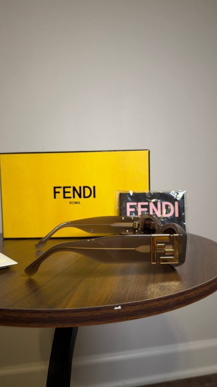 Fendi Rectangular Sunglasses Shiny Dark Brown OS NWOT $490.00