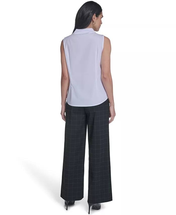 Calvin Klein Women’s Sleeveless Button‑Down Poplin Top White L NWT $99