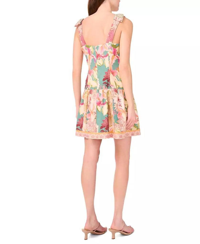 CeCe Sleeveless Square‑Neck Fit & Flare Dress Tropic Night L NWT $119