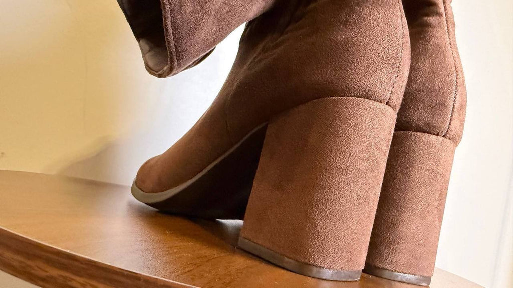 Style&Co Reneee Boots 7.5M Dark Roast Scrunch Mid‑Shaft Block Heel NIB msrp$89