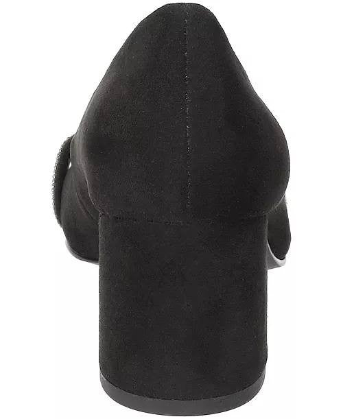 Bella Vita Marigold Pumps 8W Black Suede Square Toe Block Heel NIB msrp$115
