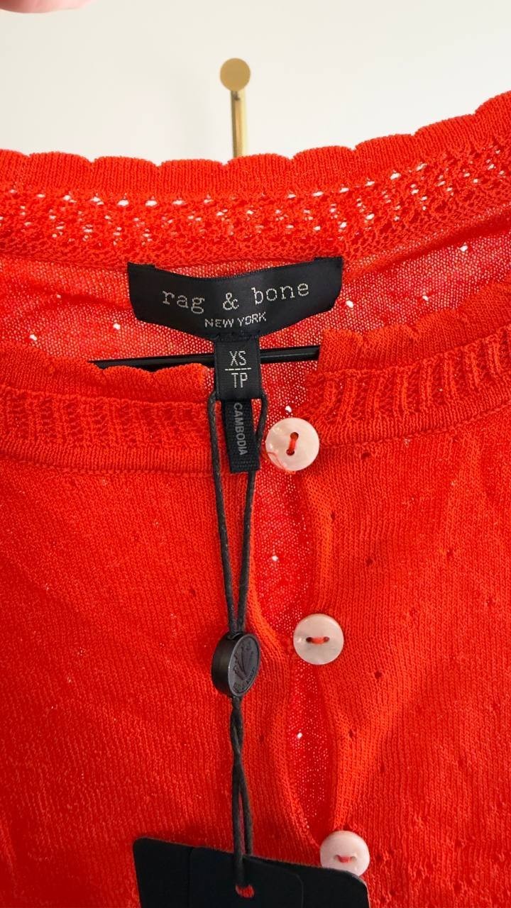 Rag & Bone Michelle Cardigan Bright Red XS NWT $328