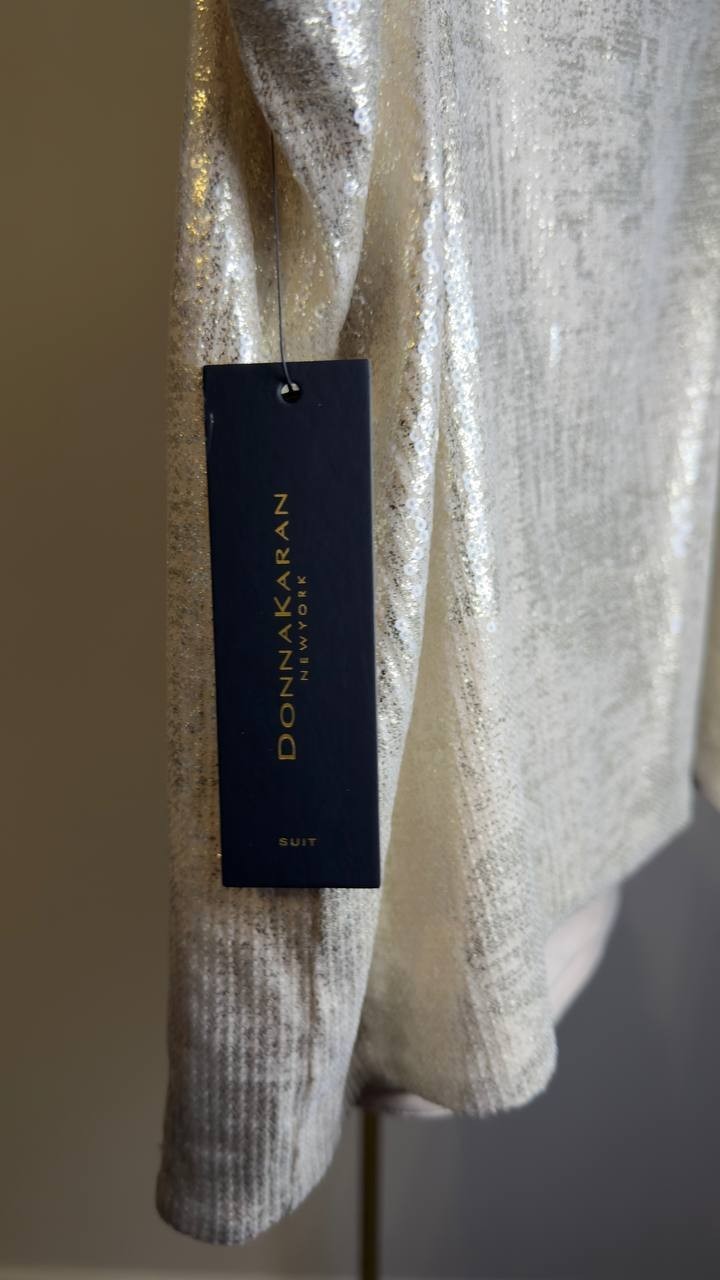 Donna Karan Metallic Sequin Embellished Camisole Gold Metallic XL NWOT $99