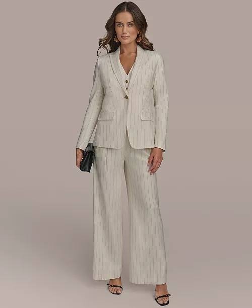 Donna Karan NY Pinstriped Blazer Cream 16P NWT $189