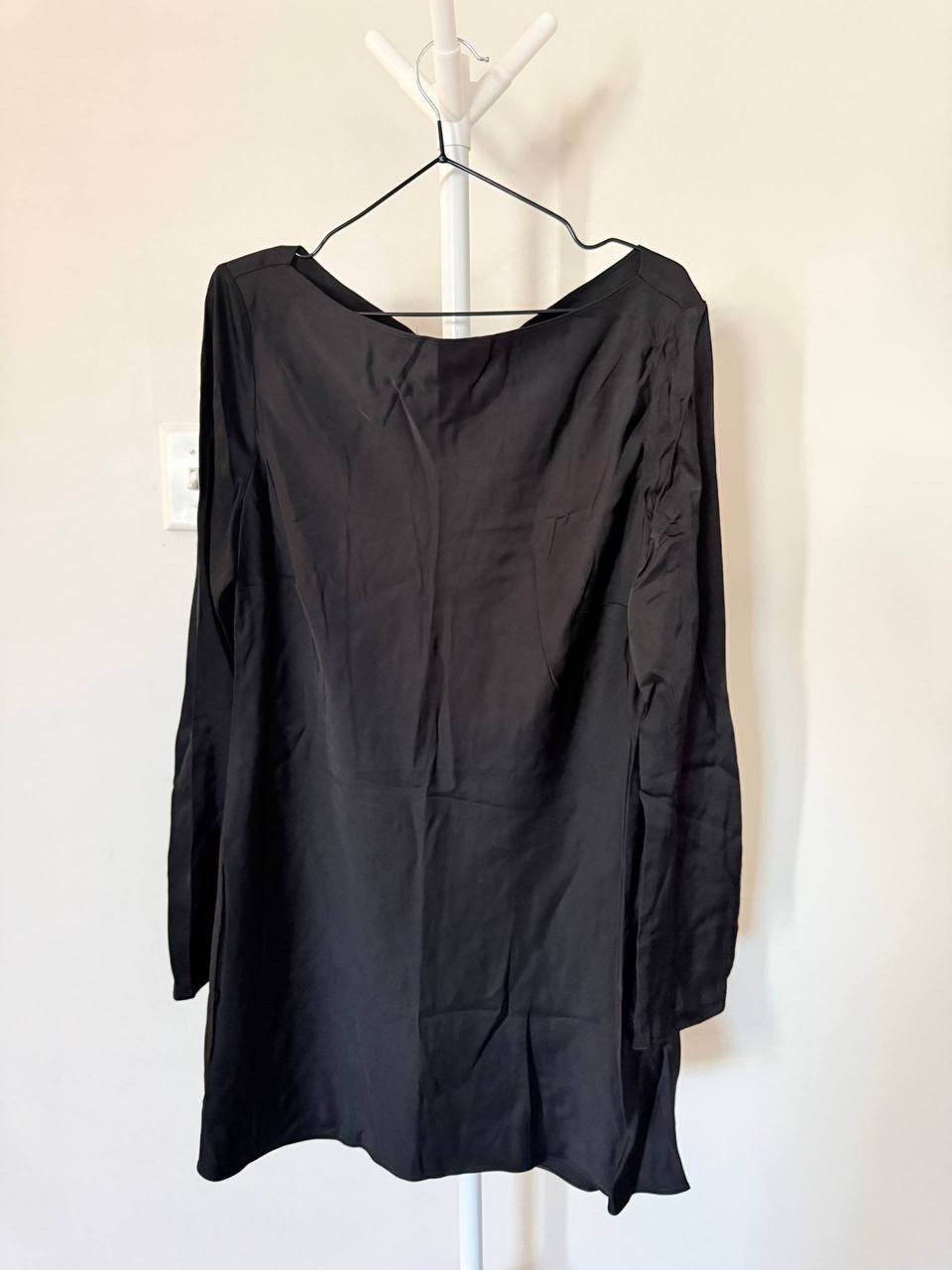 French Connection Ennis Satin Long‑Sleeve Mini Dress – Size 10 – NWT – $148
