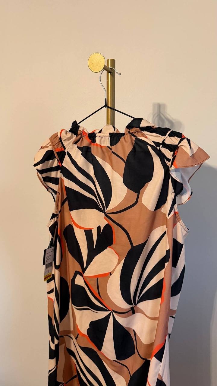 Signature by Robbie Bee Women’s Cap‑Sleeve Dress Multicolor L $69 NWT