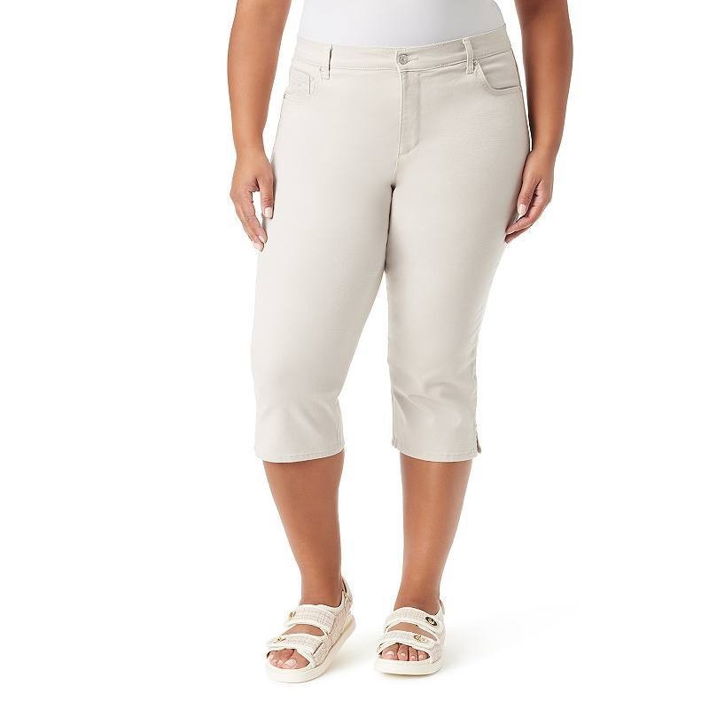 Gloria Vanderbilt Plus Size Amanda Capris Stonewood 16W NWT $50