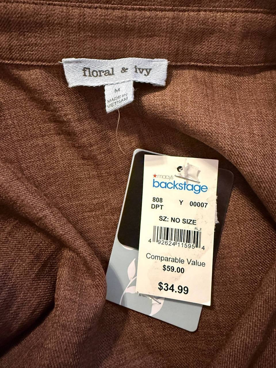 Floral&Ivy Brown Collared Blouse – Size M – NWT – $59