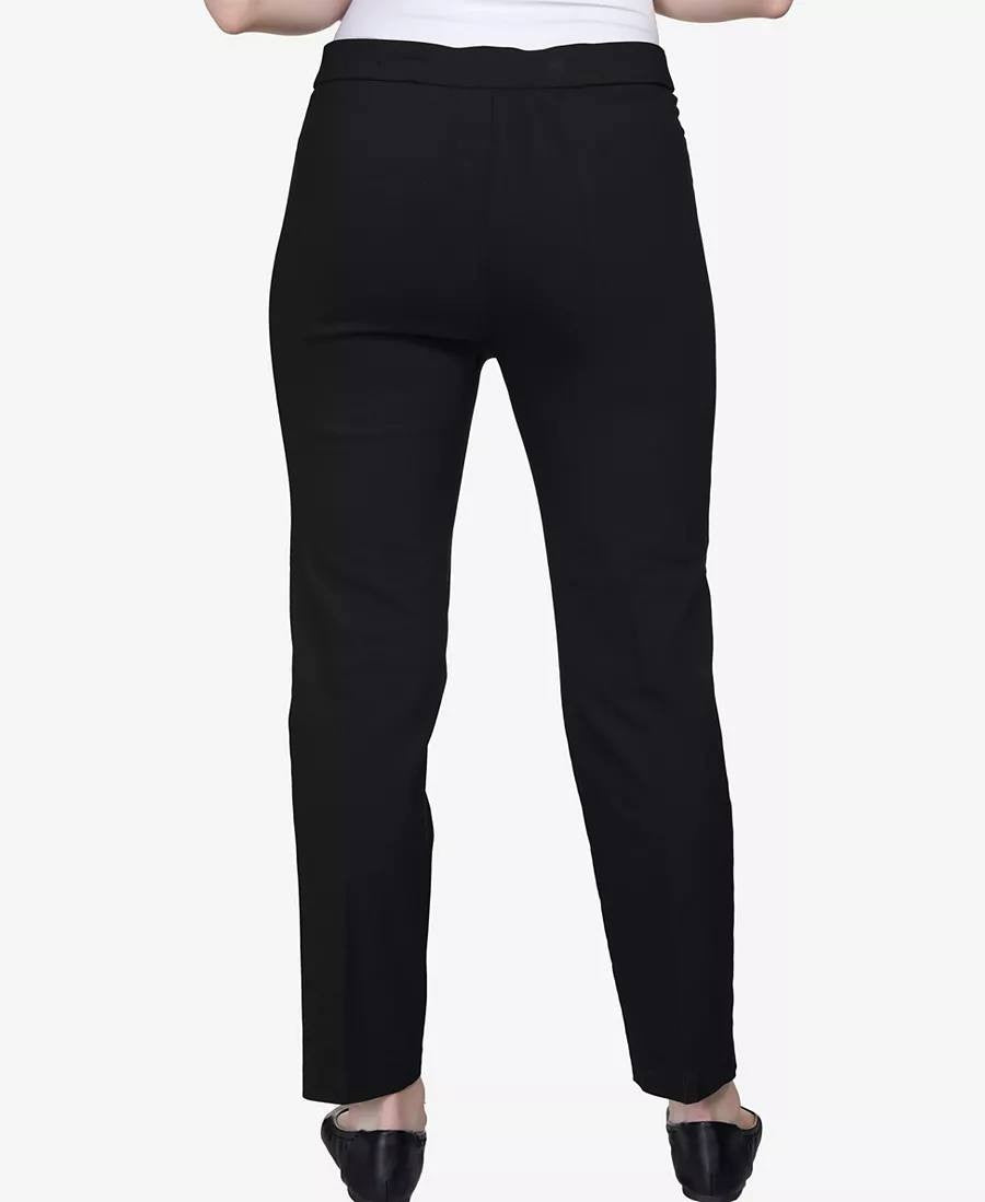Alfred Dunner Petite Classics Tummy‑Control Pull‑On Straight‑Leg Pants – Size 10