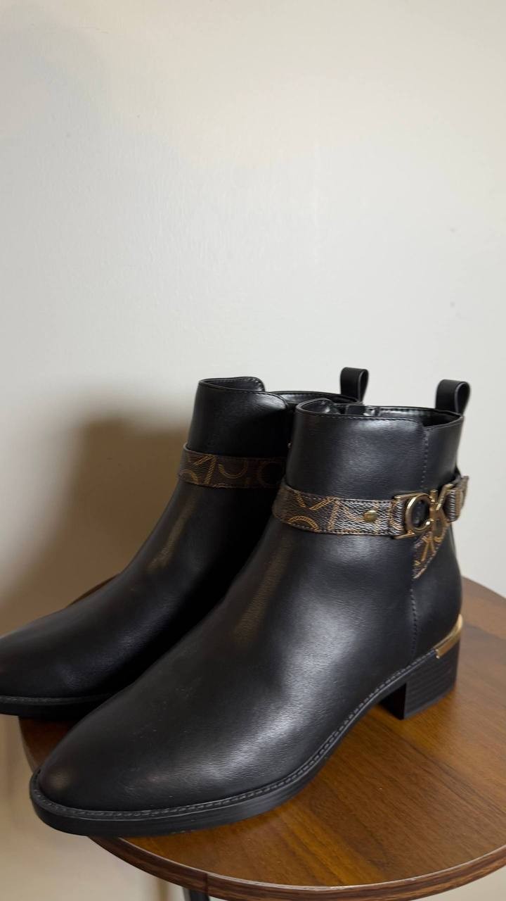 Calvin Klein Block Heel Booties 7M Black MSRP $139 New (No Box)