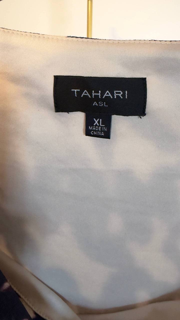 Tahari ASL Abstract Print Cowl Neck Top Plum Leopard XL NWT $79