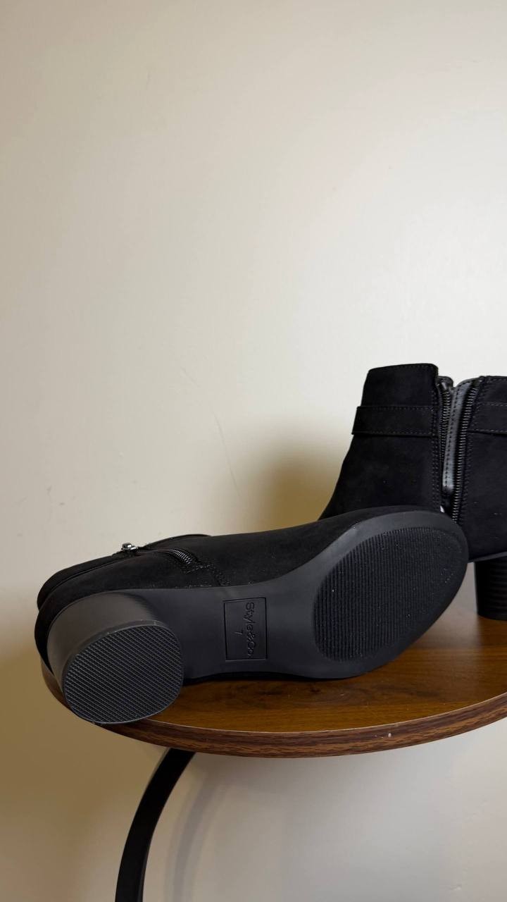 Style&Co Black Microfiber Dress Booties 7M NIB MSRP $79.90