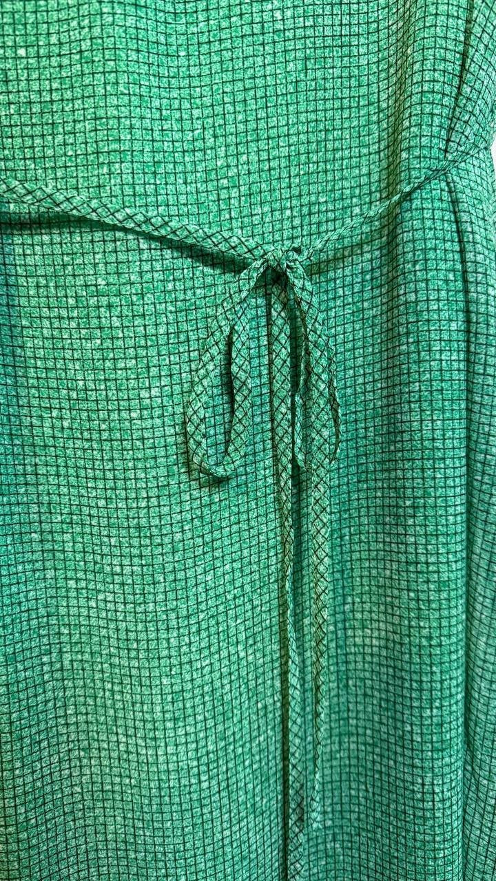 Calvin Klein Sleeveless Printed Chiffon Midi Dress Green XL NWT $149