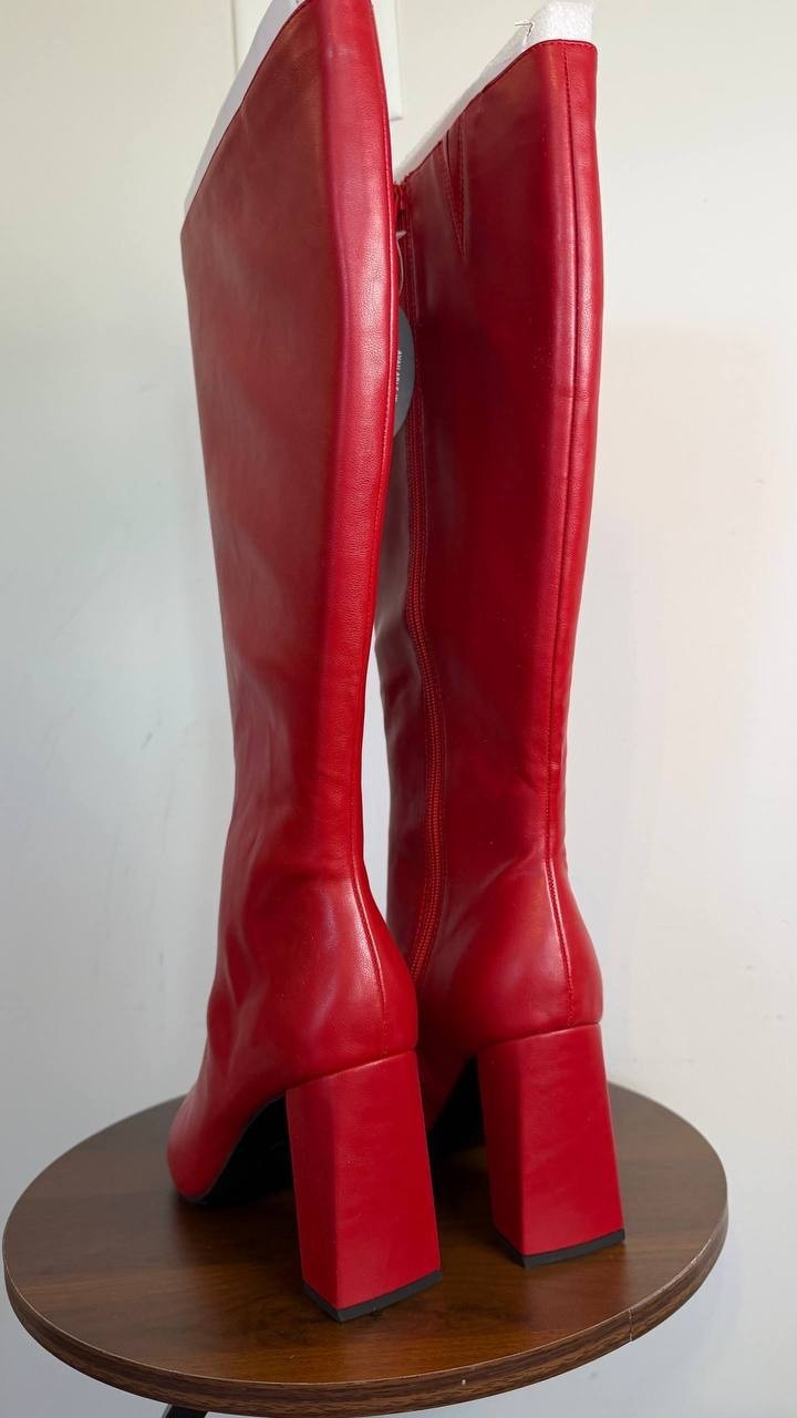 Wild Pair Islah Women’s Knee High Boots Red 9M WC Man‑Made $99.90 NWOB