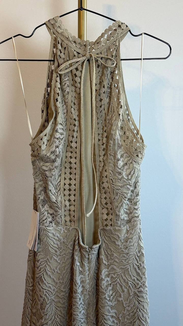 Guess Bodycon Lace Maxi Dress Green Size M NWT $178