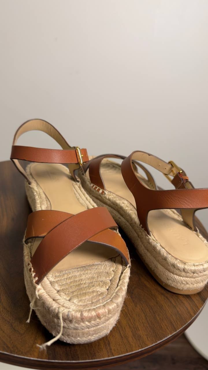 Lauren  Ralph  Lauren   Espadrilles  Sandals  Lauren  Tan  7.5  B  Pre‑owned 