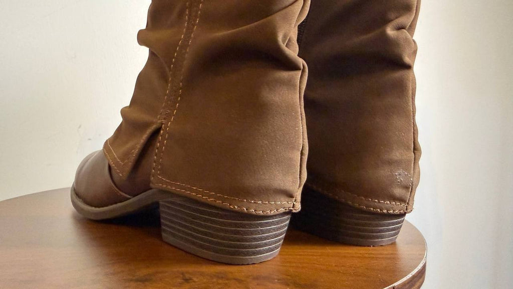 Easy Street Kudos Booties 8W Brown Slouch Block Heel Round Toe NIB msrp$70