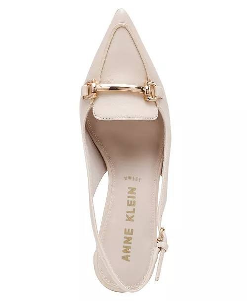 Anne Klein Bone Man‑Made Block Heel Pumps 7.5M New in Box MSRP $95