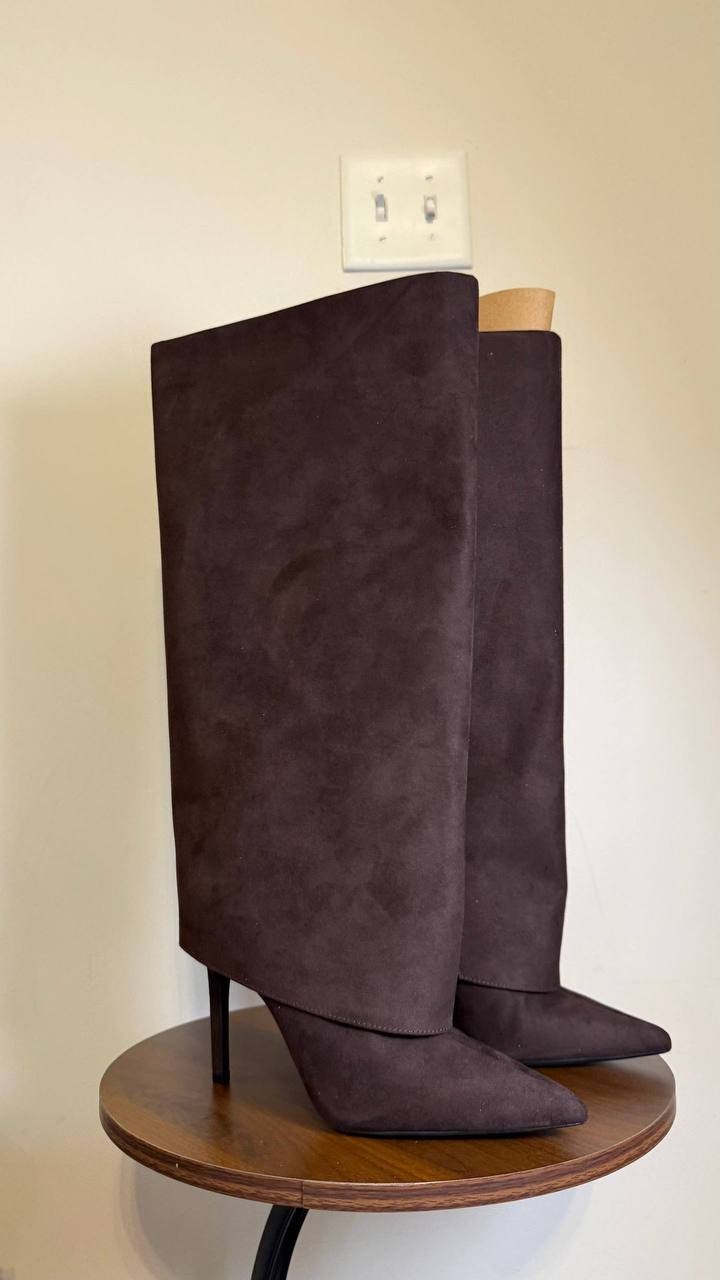 INC Intl Concepts Reach Truffle Faux Suede High Boots 8.5M NIB MSRP $129.90