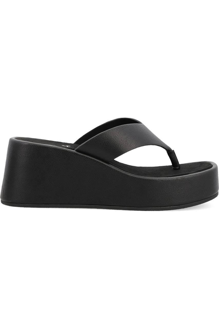 MIA Wedge Flip Flop Black 9 M New $70.00
