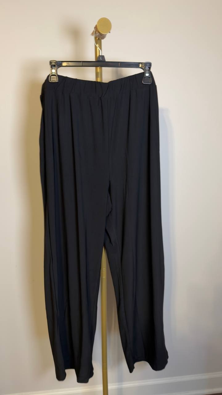 NY Collection Pull‑On Wide‑Leg Pants Black 3XP NWOT $44