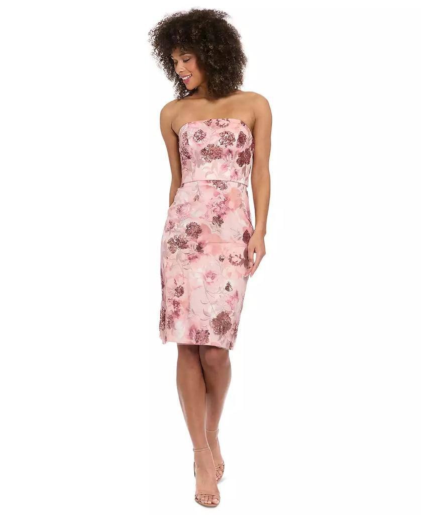 Muse Embroidered Strapless Bustier Top Pink Rose 12 NWT $89