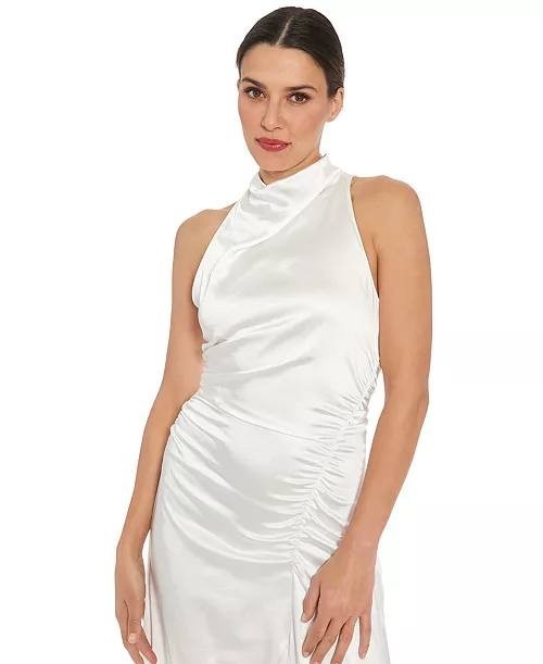 ivy + Blu Mock‑Neck Jersey Sheath Dress – White– 14 – NWT,
