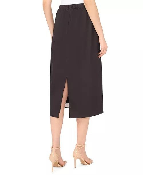 CeCe Floral Print Pull‑On Midi Skirt S Reach Black NWT $99