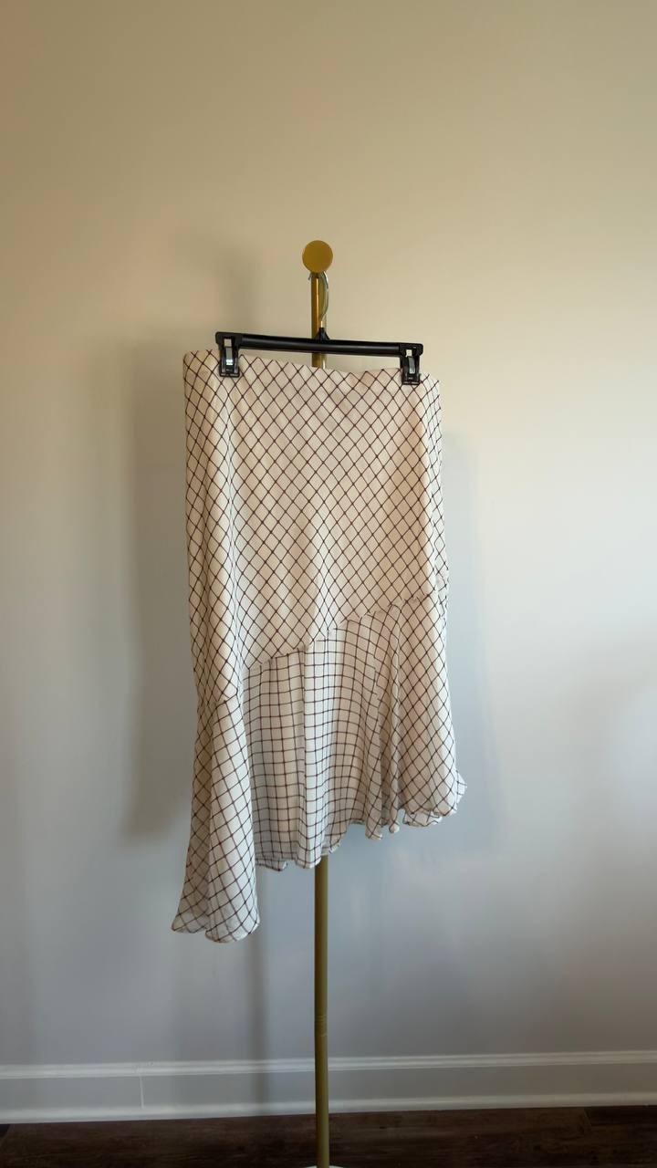 Calvin Klein Printed Chiffon Midi Skirt Multi XL NWT $99