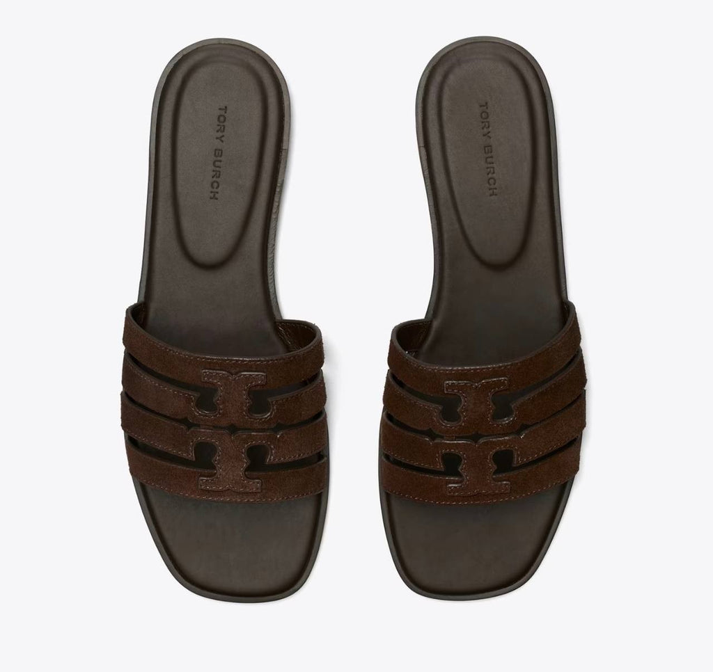 Tory  Burch  Slide  Sandals  Dark  Cocoa  9  Pre‑Owned  $225