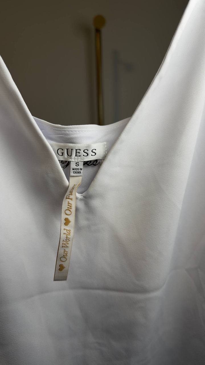 Guess Eco Caroline Logo Hardware Camisole Pure White S NWT $59
