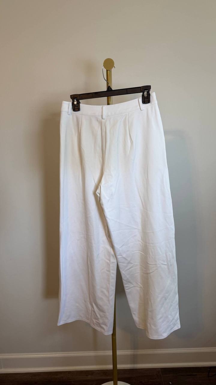 Bar III High Waist Wide Leg Pants White Size PM NWT $59.50