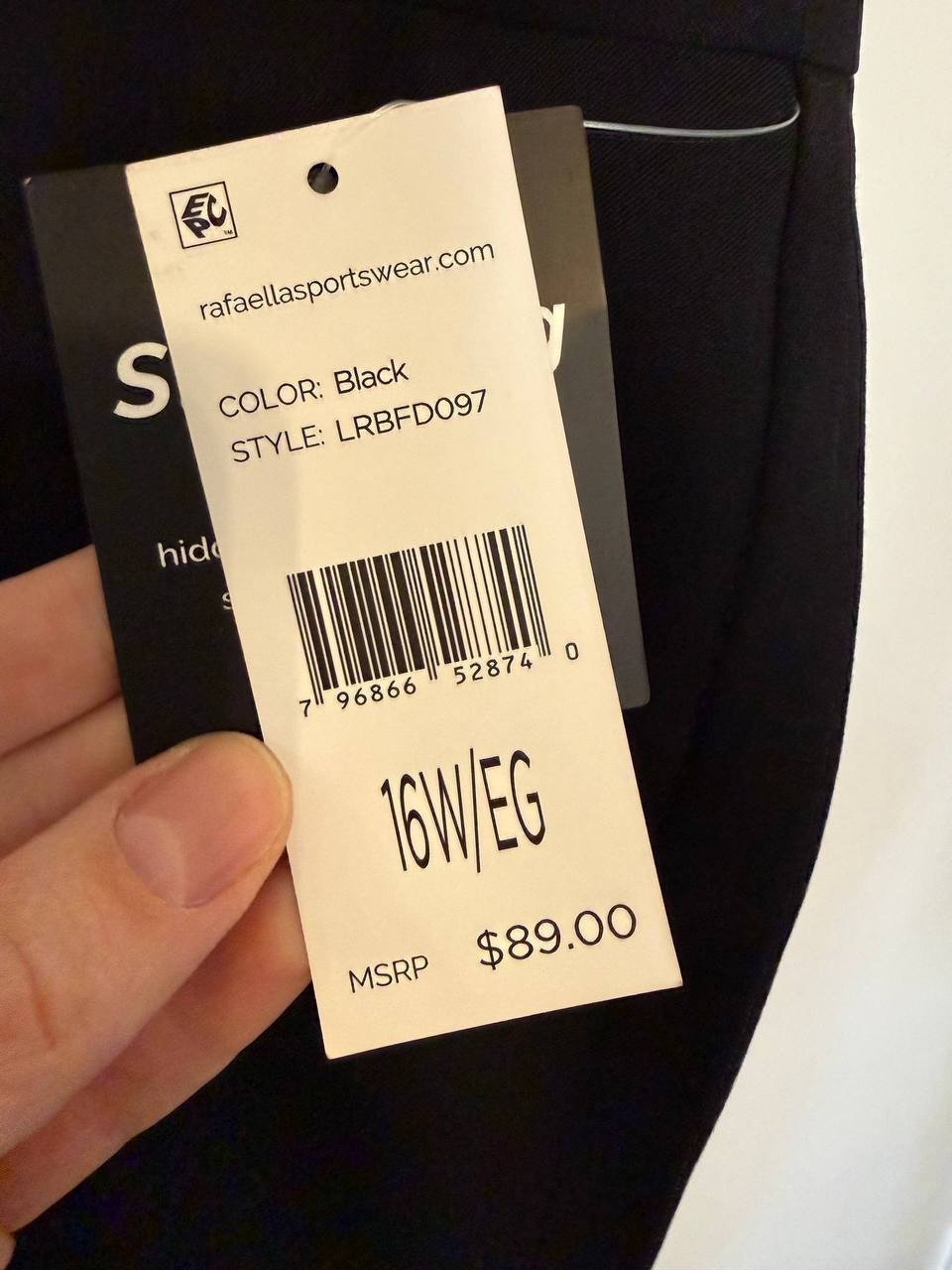 Rafaella Plus Size Straight‑Leg Ankle Pants – Size 16 – Black – NWT – $89