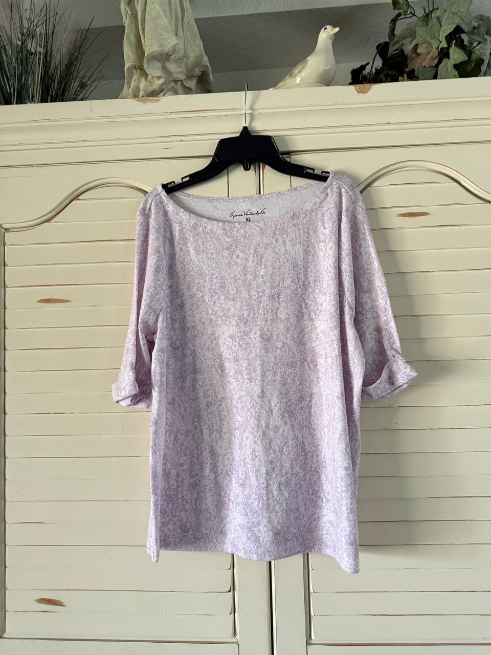 Gloria Vanderbilt Alanis Top XL Purple NWT