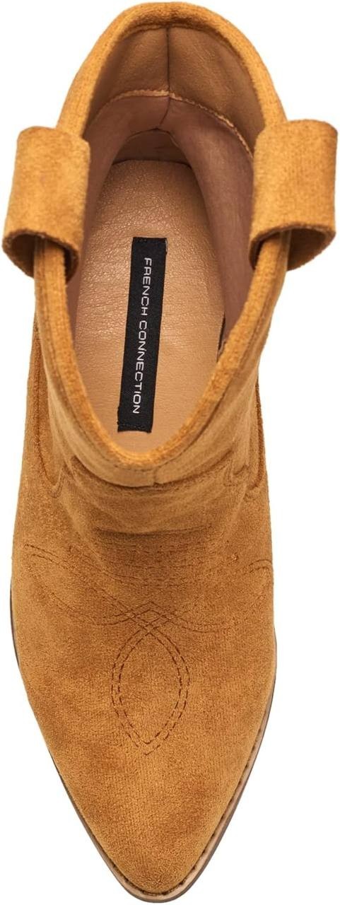 French Connection Carrie Western Boots–Cognac–Size 7.5–Faux Leather–New i Box