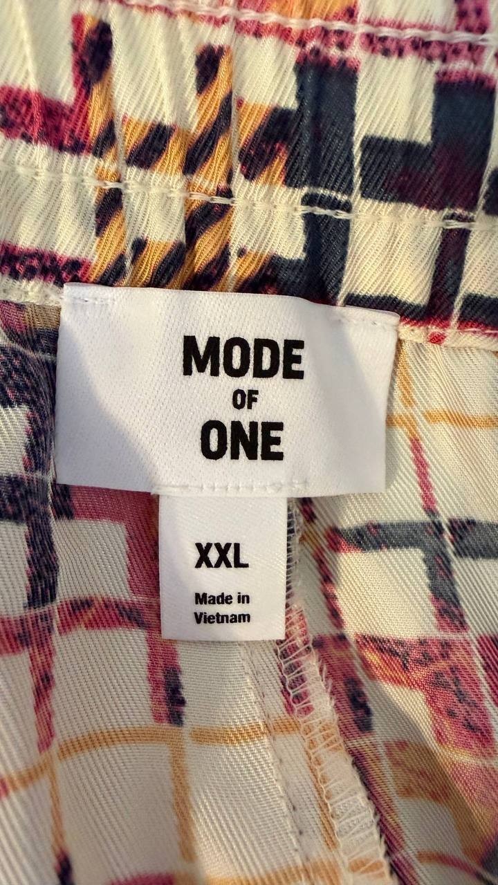 Mode of One Men’s Geo‑Print Shiny Twill Shorts Relaxed‑Fit XXL $49.50 NWT
