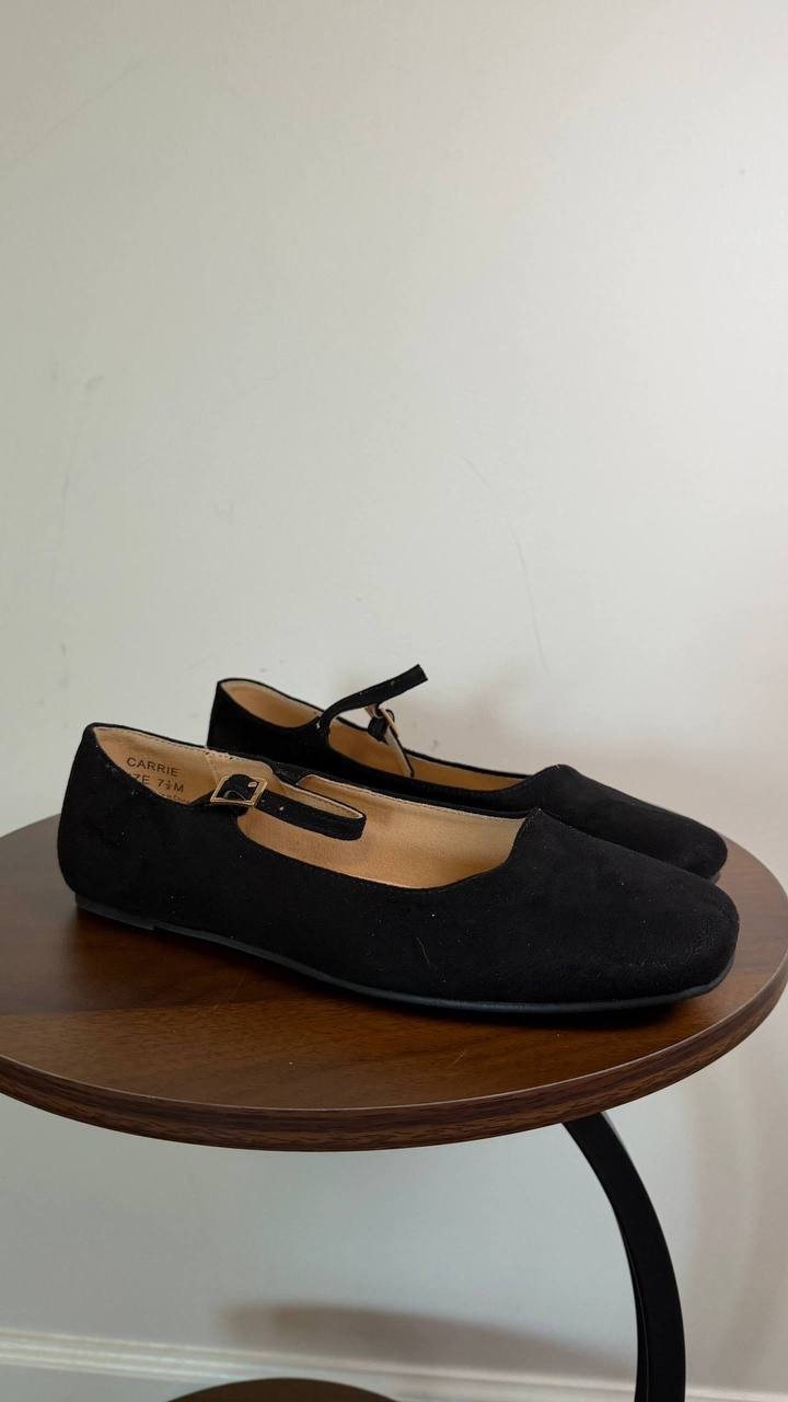 Journee Collection Carrie Flats 7.5M Black PU Mary Jane NIB msrp$71.99