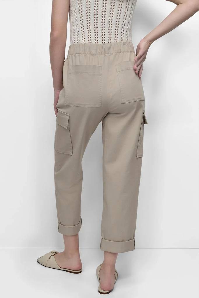 DKNY High-Rise Cargo Jogger Pants Women Pebble Beige Size L NWT Cotton New