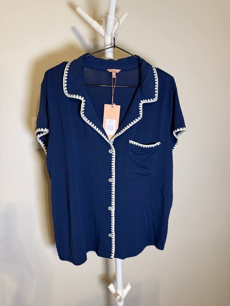 Eberjey Frida Sleep Shirt L – Embroidered Trim – NWT(Only Shirt)