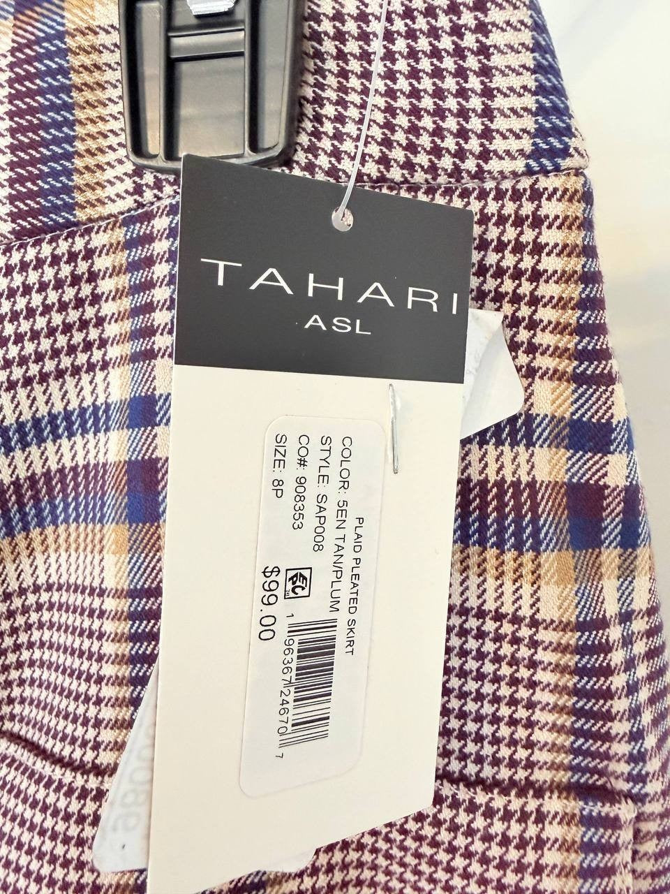 Tahari Petite Plaid Pleated Skirt – Size 8P – NWT – $99
